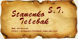 Stamenko Telebak vizit kartica